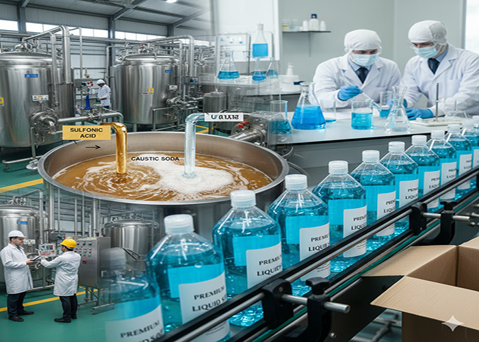 خطوات تصنيع الصابون السائل باستخدام السلفونيك